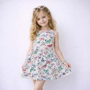 H&M Butterfly Dress Toddler 18-24M Vintage Discontinued Cotton Summer White